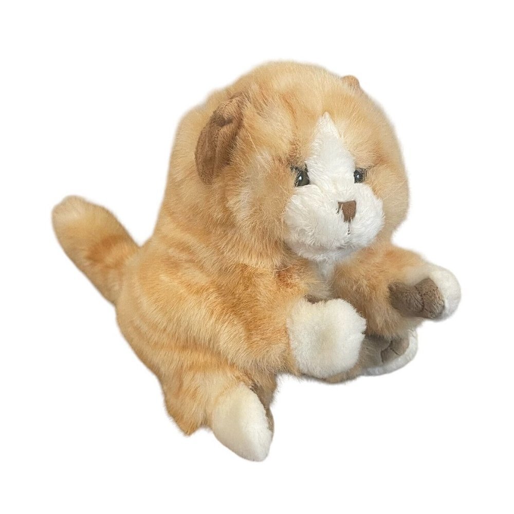 Folkmanis Hand Puppet Tabby Cat Orange And White Striped Kitten 11” Full Body